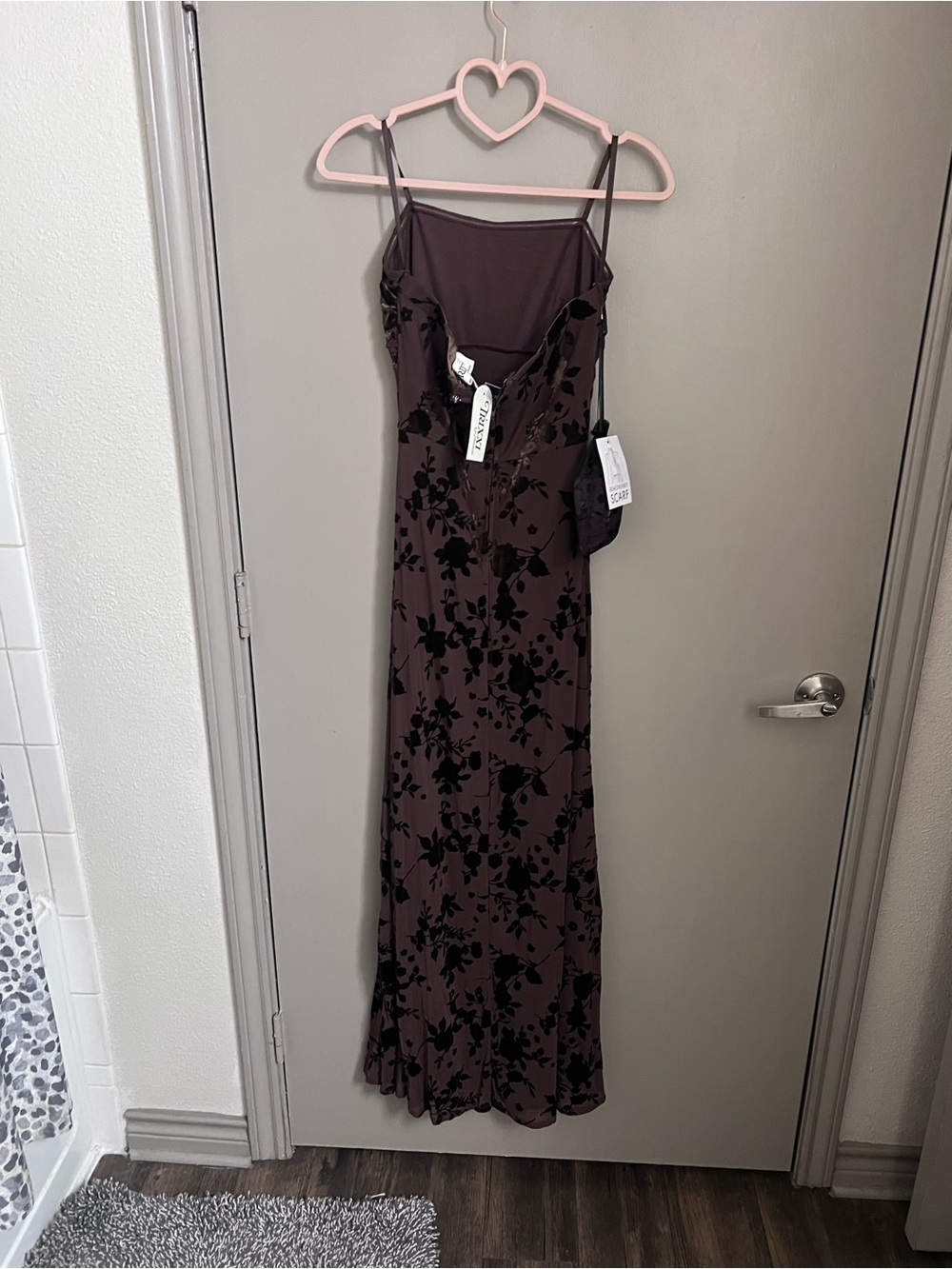 Women's Dark Plum Floral Slip Dress